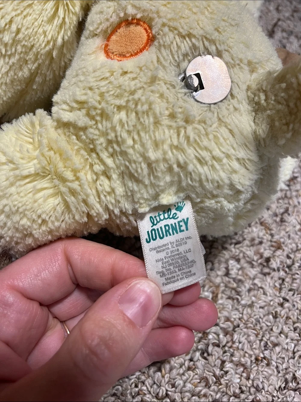Little journey Yellow and Brown Giraffe Stuffed Animal with Orange Accents